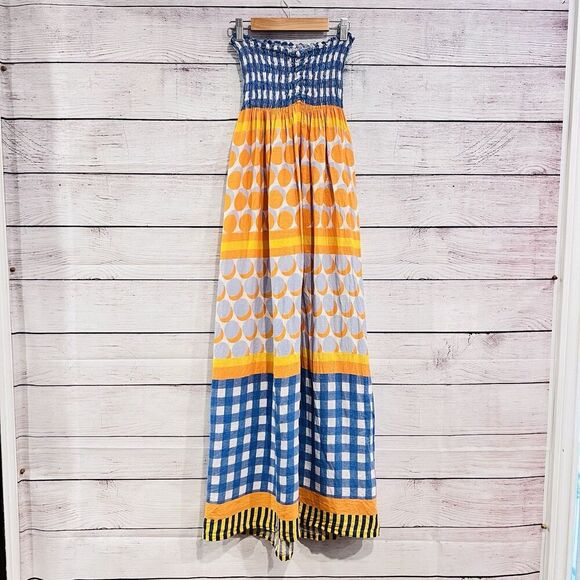 LFDL LA FABBRICA DEL LINO Linen Halter Maxi Dress Size Small Made in Italy - Picture 3 of 8